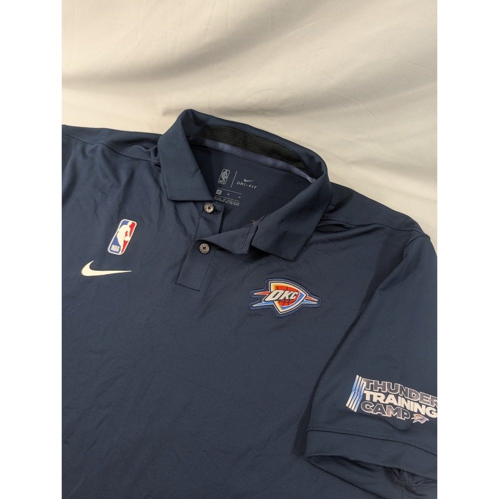 Nike Polo Training Camp Med Blue OKC Thunder Dri-FIT Short Sleeve  Performance